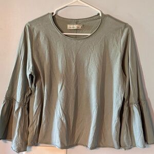 Abercrombie & Fitch Light Sage Bell Sleeve Long Sleeve Tee